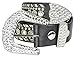 Womens Studded Belts - Multiple Colors & Designs - Western Cowgirl PU Leather Rhinestone Belt with Bling Buckles by Belle Donne - Black-VIII X-Large
