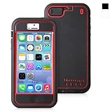 Snugg iPhone 5 /5S Tuff Case in Black and Red - High Quality Slim Profile Non Slip, Protective and Soft to touch for Apple iPhone 5 / 5S