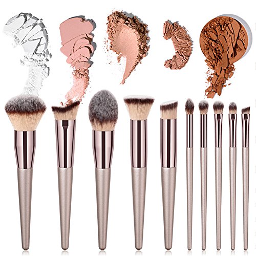 Luxury 10Pcs Champagne Makeup Brushes Set For Foundation Powder Blush Eyeshadow Concealer Lip Eye Make Up Brush Cosmetics Beauty Tools - Champagne 2 Luxury 10Pcs Champagne Makeup Brushes Set For Foundation Powder Blush Eyeshadow Concealer Lip Eye Make Up Brush Cosmetics Beauty Tools - Champagne