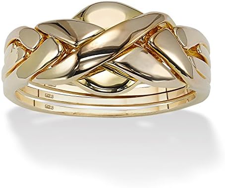 18k Gold over .925 Sterling Silver Puzzle Ring