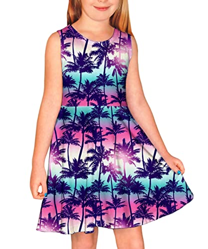 Remimi Girl's Tropical Beach Tank Dress Summer