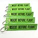 Rotary13B1 Insert Before Flight Keychain - Lime Green/Black 5pcs