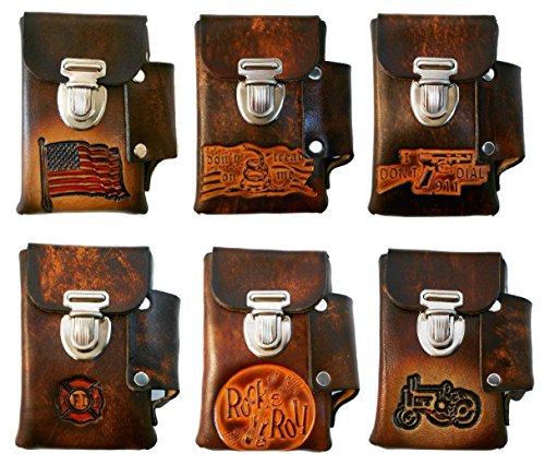 Hand Crafted Leather Cigarette Case, Lighter Pocket, Many Tooled Designs, Free Personalization
