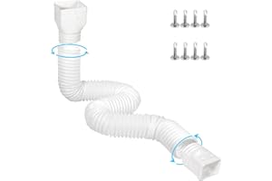 plusgutter 11.5ft Long Gutter Downspout Extensions Flexible, Drain Downspout Extender, Down Spout Drain Extender, Gutter Connector Rainwater Drainage, Extendable from 2.6ft to 11.5ft(White)