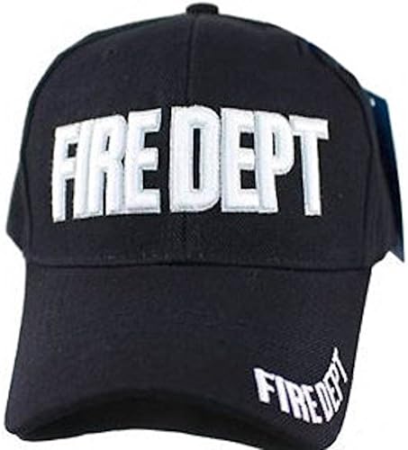 Fire Fighter Rescue Hat Baseball Cap Adjustable Embroidered 3D Black Navy