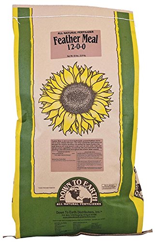 Down to Earth Feather Meal 12-0-0, 50 lb. - for all types of growing plants, shoots, flowers, fruits and vegetables