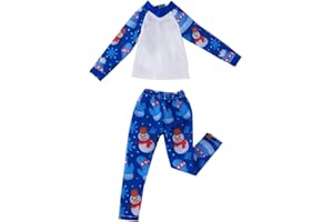 E-TING Santa Clothing Blue Snowman Nightshirt Pajamas PJs Nightgown for elf Doll Christmas Accessories