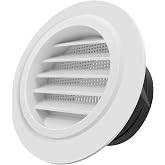Quadafy 1Pack 4Inch Soffit Vents Round Vent Cover with Built (White100mm) | in Fly Screen for Bathroom Exhaust Fan, Office &amp; Home