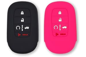 Autobase Silicone Key Fob Cover for 2022 2023 2024 2025 2026 Honda Civic Accord HR-V CR-V Pilot Sport SI EX EX-L Touring | 2026 Car Accessory | Key Protection Case - 2 Pcs (Pink)