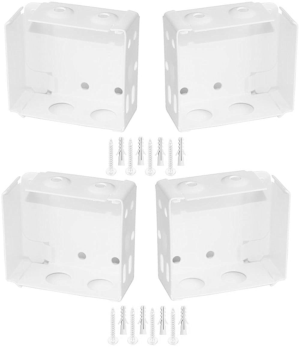 4pcs Box Mounting Bracket 2sets for High Profile Blinds 2inch White Color Window Blinds Headrail Hold Bracket