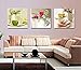 Kitchen Canvas Art Fruits Flowers Canvas Prints Wall Art Decor Framed Ready to Hang - 3 Panels Modern Artwork Painting Contemporary Pictures for Dining Home Decoration
