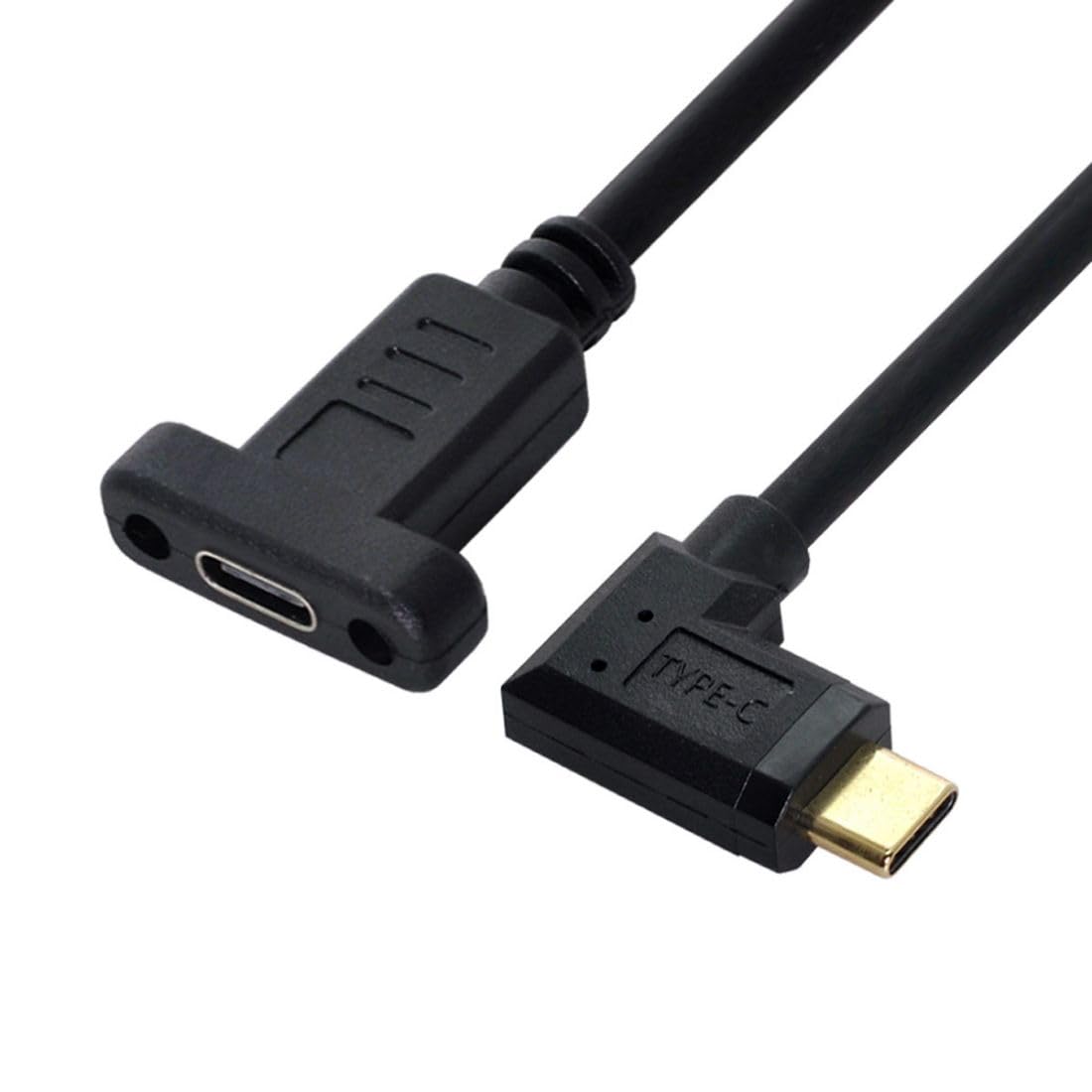 ChenYang CY USB 3.1 Type C USB-C Male to USB-C Female Extension Data Cable 90 Degree Angled 30cm