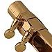 Yibuy #7 Golden Brass B-flat Soprano Saxophone Mouthpiece with Ligature Reed