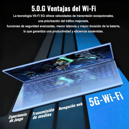 Laptop 16 Inch Celeron N5095 Up to 2.9Ghz, Laptop Win 11 with 5G WiFi 12+512GB SSD Expansion 1TB, BT 4.2 Mini Multimedia Port Laptop Cooling Fan 1920*1200-Blue