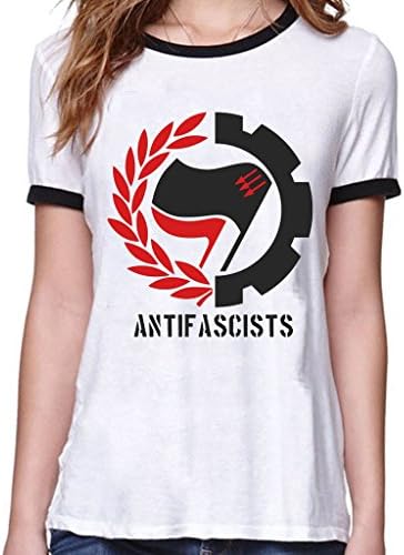 VetiVer Women's Antifa T-Shirts Medium White