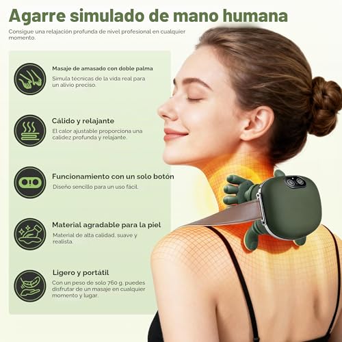 Electric Cervical Massager, 4D Cervical Massager, with Three Kneading Modes and Two Heat Settings to Deeply Release Muscle Tension, Ideal Gift for Dads, Moms and Friends