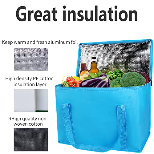 2Pack extra Insulated Grocery shopping bag, large Blue, reusable bags