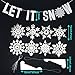 Jetec Let It Snow Garland Winter Banner and Christmas Honeycomb Santa Hat with 8 Pieces Snowflakes Christmas Honeycomb Decorations Party Supplies