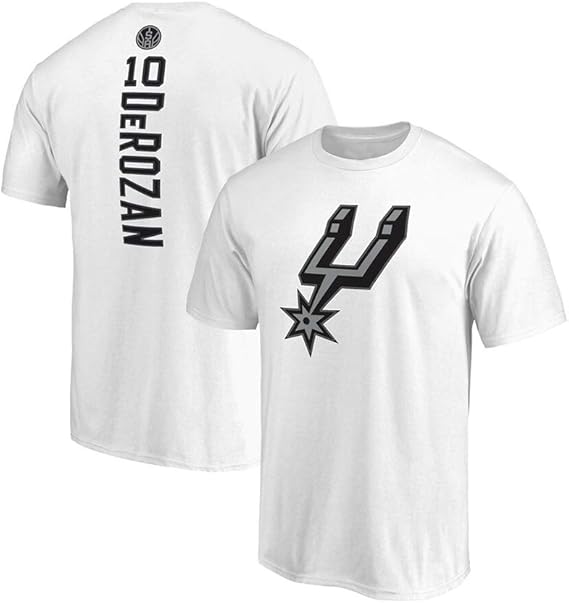 Amazon サンアントニオスパーズ 10 Demar Derozan半袖バスケットボールユニフォーム レジャーおよび競争用メンズボーイズコットンスポーツtシャツ シャツ 通販