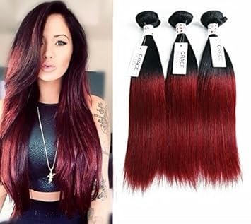 Grace Plus Cheap Brazilian Hair 3 Bundles Super Straight Ombre