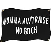 Momma Ain't Raise No B-itch Flag 3x5 Feet Banner Flag, Funny Poster Tapestry with 4 Brass Grommets for Wall, Bedroom,Living Room College Decor