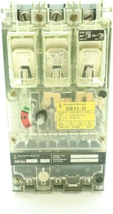 KLOCKNER MOELLER NZM6B-63 60A 3P Molded CASE Circuit Breaker 600V-AC D632467