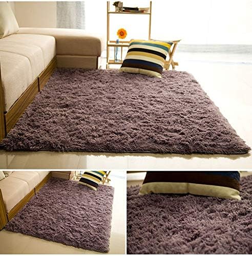 GUSJ Soft Shaggy Carpet For Living Room European Home Warm Plush Floor Rugs Fluffy Mats Kids Room Faux Fur Area Rug Living Room Mats,Gray,80 * 120Cm [Energy Class A]