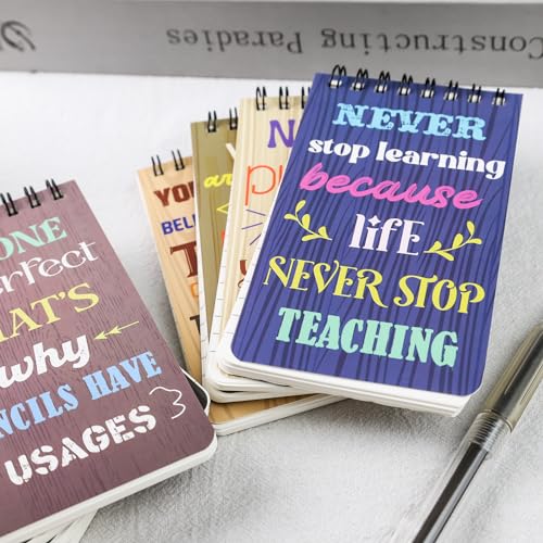 HAKACC 8 Stück Pocket Notizbuch, 50 Blatt Spiral-Notizblock Mini Notizblock Spirale Notizbuch Inspirierende Notizblöcke Mini Motivierendes Notizbuch Liniertes für Schule Büro Heim Reise