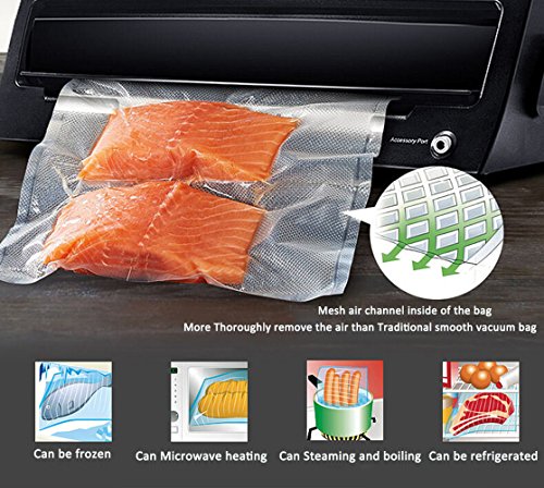 Vacuum Sealer Rolls, Large 5.9"x196.8" and 7.87"x196.8" Sous Vide Bags, Commercial Grade Plastic, Food Vac Storage & Seal, BPA-Free, Microwave & Freezer Safe