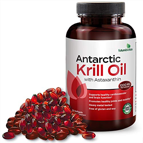 Futurebiotics Antarctic Krill Oil 1000mg with Omega3s EPA, DHA, Astaxanthin and Phospholipids