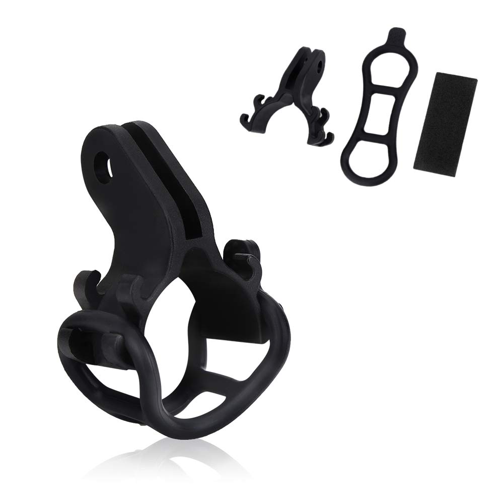 Dioche Flashlight Mount Holder, Out Front Combo Extended Mount, Stable Universal Bike Handlebar Flashlight Holder, Bicycle Torch Mount Bracket Clip Clamp for Go Pro Type