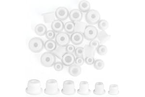 30pcs Salt and Pepper Stoppers Plugs, 6 Sizes Silicone Wear-Resistant Bottle Stoppers for Salt & Pepper Shakers Airtight Seal