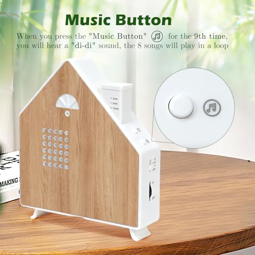 Sounds of Nature Box, Bird Singing Bird Box with Sensor, Night Light, 8 Sounds, 3 Minutes, Natural Sounds for Relaxation and Tranquility (0-115dB)(A)