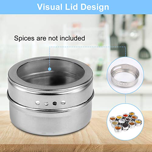 Spice Jars, 12 Pack Spice Containers for Refrigerator