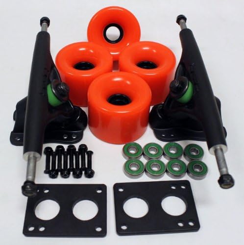 Landyachtz Bear GRIZZLY 852s Longboard Trucks, 76mm ORANGE Pro Wheels Package