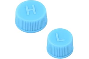 TSUGAMI Car A/C Valve Core Caps, 2PCS Leakproof High Low Side Pressure R134a Air Conditioning System Charging Port Caps, Air 