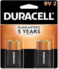 Duracell Coppertop 9V Battery, 2 Count Pack, 9-Volt with Long-lasting Power, All-Purpose Alkaline 9V Battery for Household an