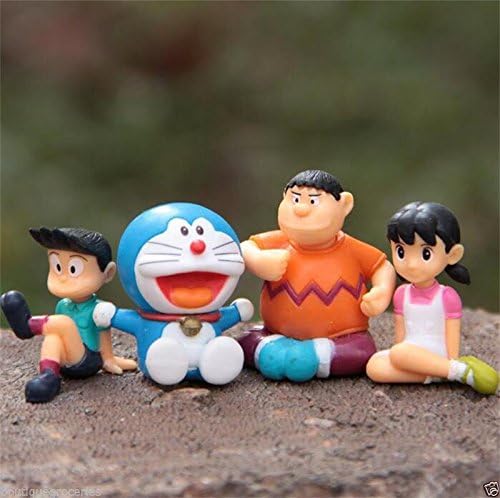 4pcs Doraemon ドラえもん Nobita Nobi Doraemon Action Figure Kid Toy Micro landscape