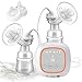 Double Electric Breast Pump, Gland Portable Breast Pump with 36 Levels Breast Milk Suction, Breast Massage, LCD Screen, Rechargeable Battery and Back-flow Protector