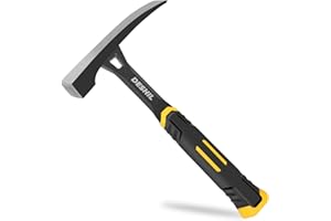 DESHIL Bricklayer's Hammer Mason's Hammer - 20 oz Masonry Tool with Forged Steel Construction & Shock-Absorbing Grip
