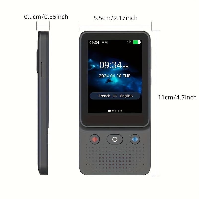 Ai Language Translator Device, 2025 Instant Voice Translator Device T21 Wi-Fi Available, Two-Way 138 Languages Ai Translator Offline Recording Photo Translation Device for Business Travel Study