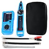 Wire Tracker RJ11 RJ45 Line Finder Multifunction Cable Tester for Ethernet Network Telephone Line Test Continuity Checking, with Clip Adapter Cable, RJ11 Adapter Cable, RJ45 Adapter Cable, Toolkit