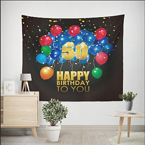 DPIST 50th birthday decorations Photo Booth Backdrop For Pictures Birthday Party Studio Props-Also Can Be Used As Tapestry Home Wall Decoration