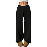 RoseSeek Women's Baggy Sweatpants Drawstring Waist Wide Leg Pants Athletic Running Track Sweat Pants Joggers