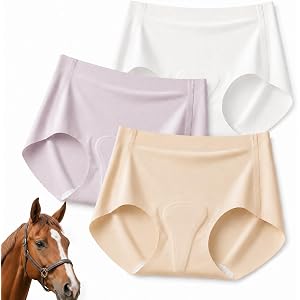 Justpak Women’s Padded Equestrian Underwear for Horse Riding – Seamless Riding Briefs with Slim Saddle Cushion (3 PCS)