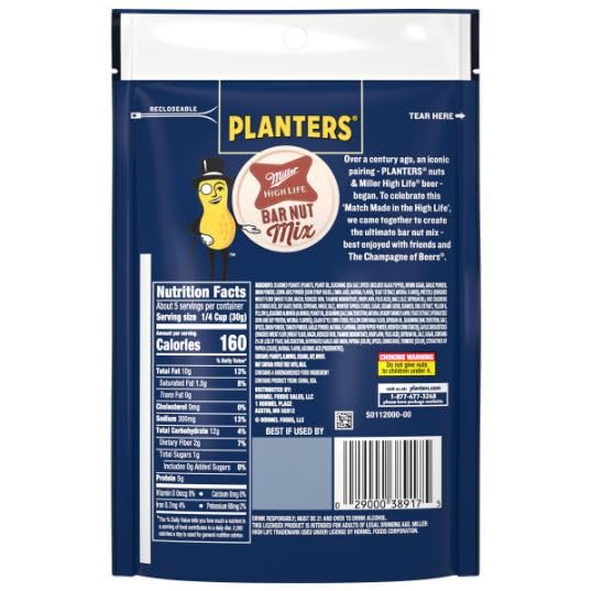 PLANTERS TRAIL MIX MILLER HIGH LIFE BAR NUT MIX, 5.5 OZ