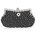 b.m.c BMC Womens Faux Pearl Cascading Bead Rhinestone Evening Clutch Fashion Purse