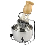 Yolyoo Shaving Brush Set, Shaving Stand with Shaving Bowl,Shaving Brush Natural 