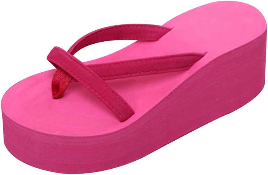 VWH Womens Flip Flops High Heel Sandals Open Toe Platform Wedge Summer Shoes