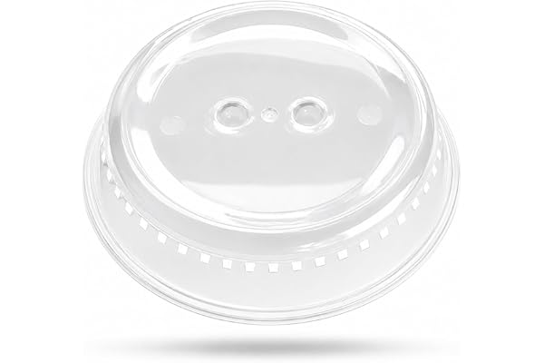 TRITFIT Classic Microwave Splatter Cover 10.5 Inch – BPA Free Clear Food Cover with Steam Vent, Dishwasher Safe, Easy Grip Ha